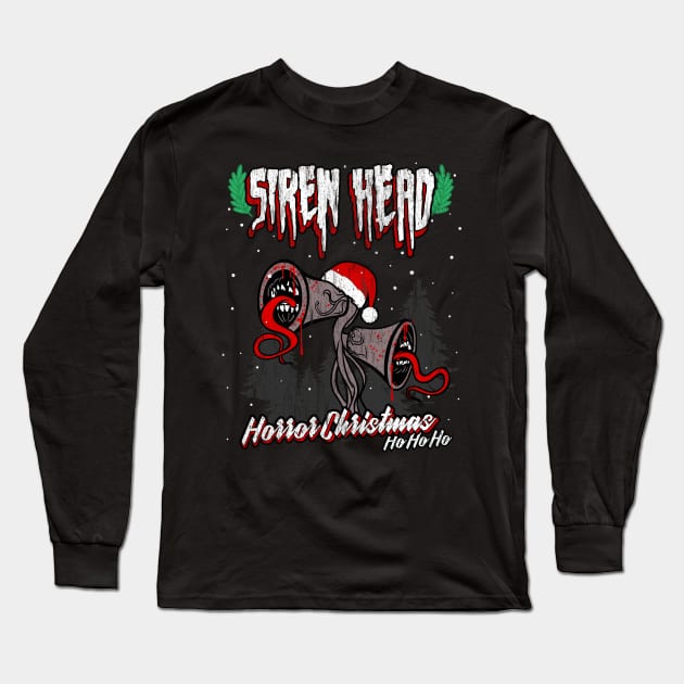 Siren Head horror Christmas Long Sleeve T-Shirt by opippi